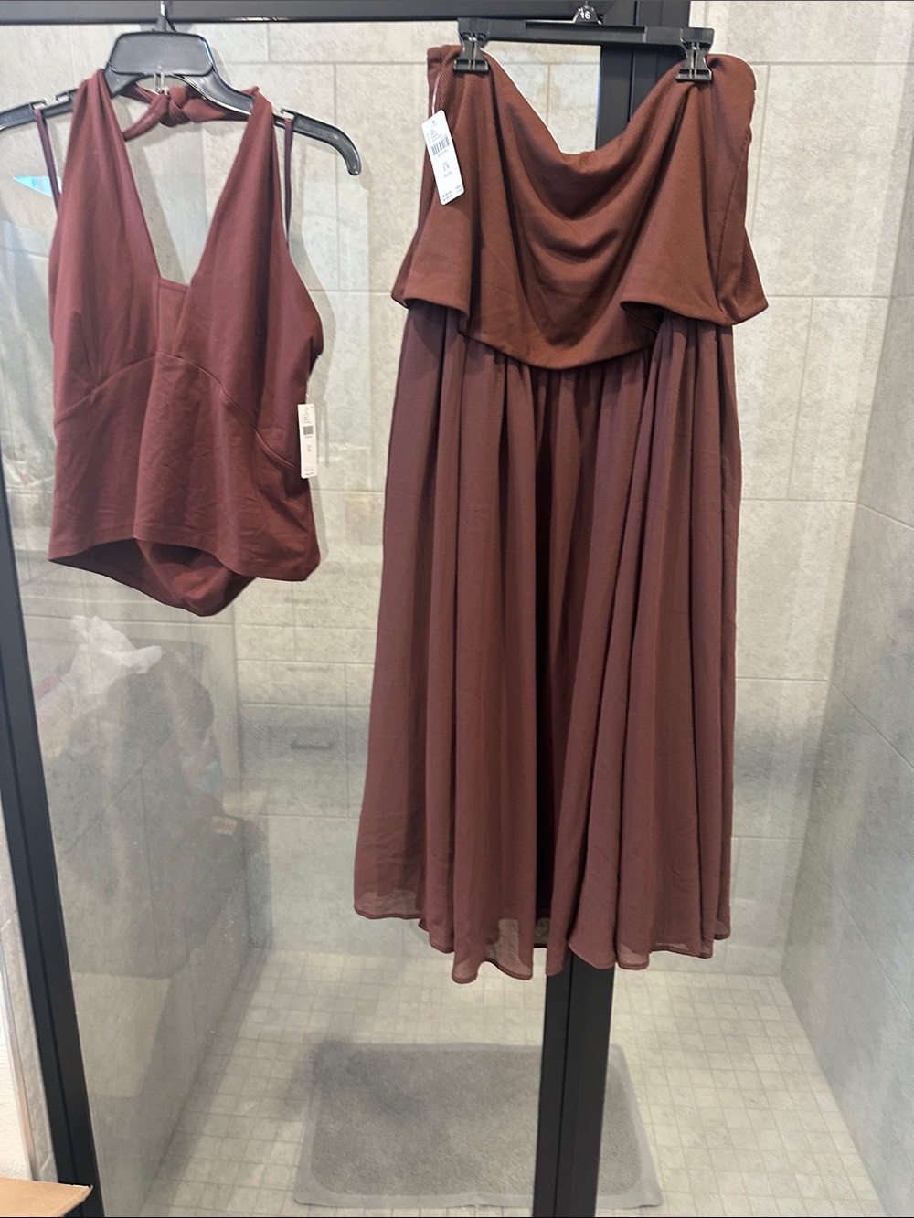 Anthropologie Two-Piece Maxi Skirt Set in Deep Rust - Picture 5 of 5